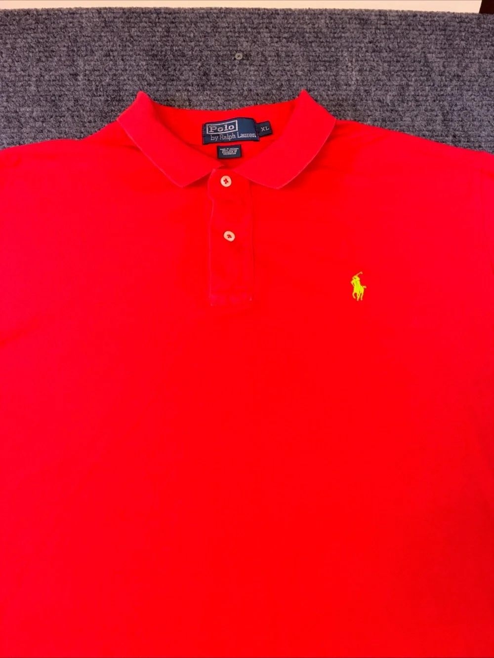 Polo Ralph Lauren Men's XL Polo Shirt Hyper Pink MW22 Lime Green Pony EUC